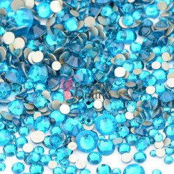 Strasuri din cristale pentru make-up, model Gold SM011KK Blue-Turcoaz Mixt